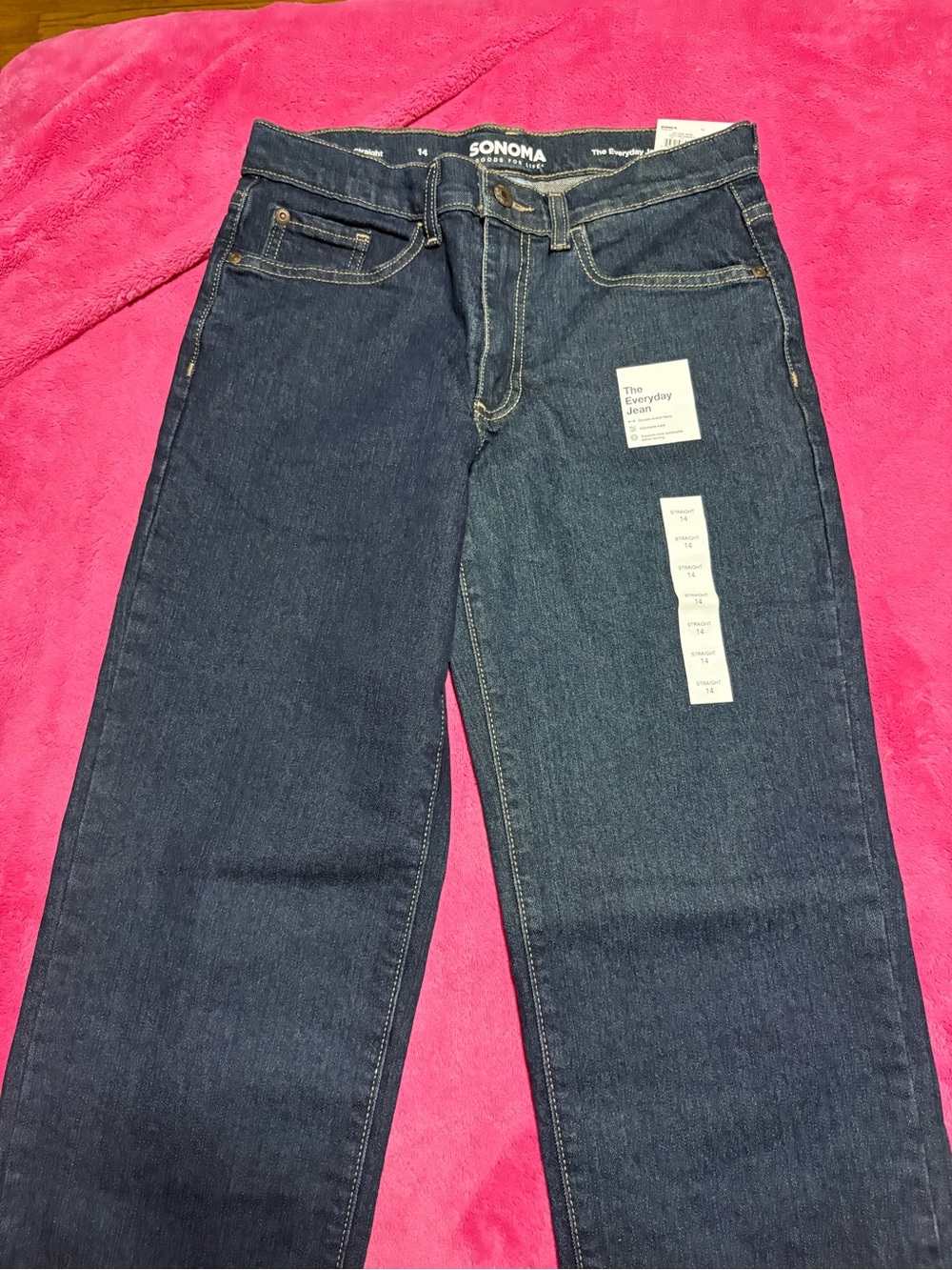 Sonoma Dark Blue Kids Straight-Leg Jeans